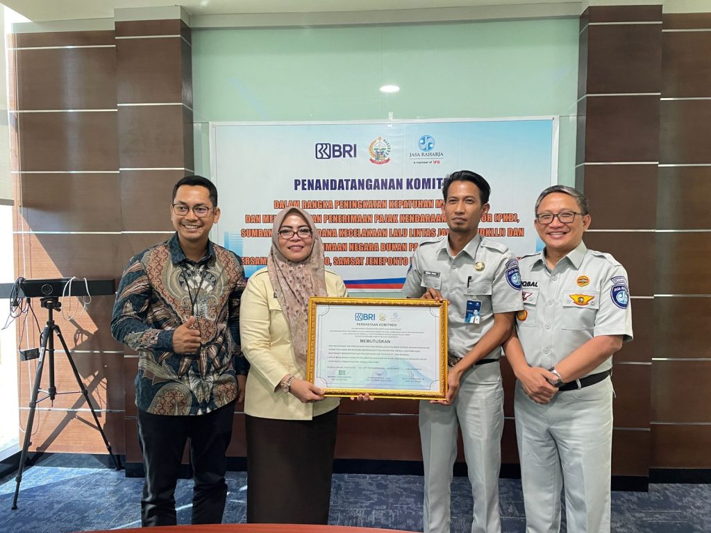 Tingkatkan Kepatuhan Masyarakat, Jasa Raharja Sulsel Sinergi dengan BRI Jeneponto