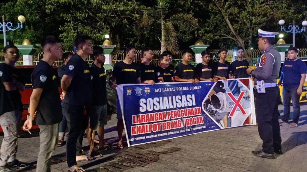 Sat Lantas Polres Sidrap Sosialisasi Pelarangan Penggunaan Knalpot Brong