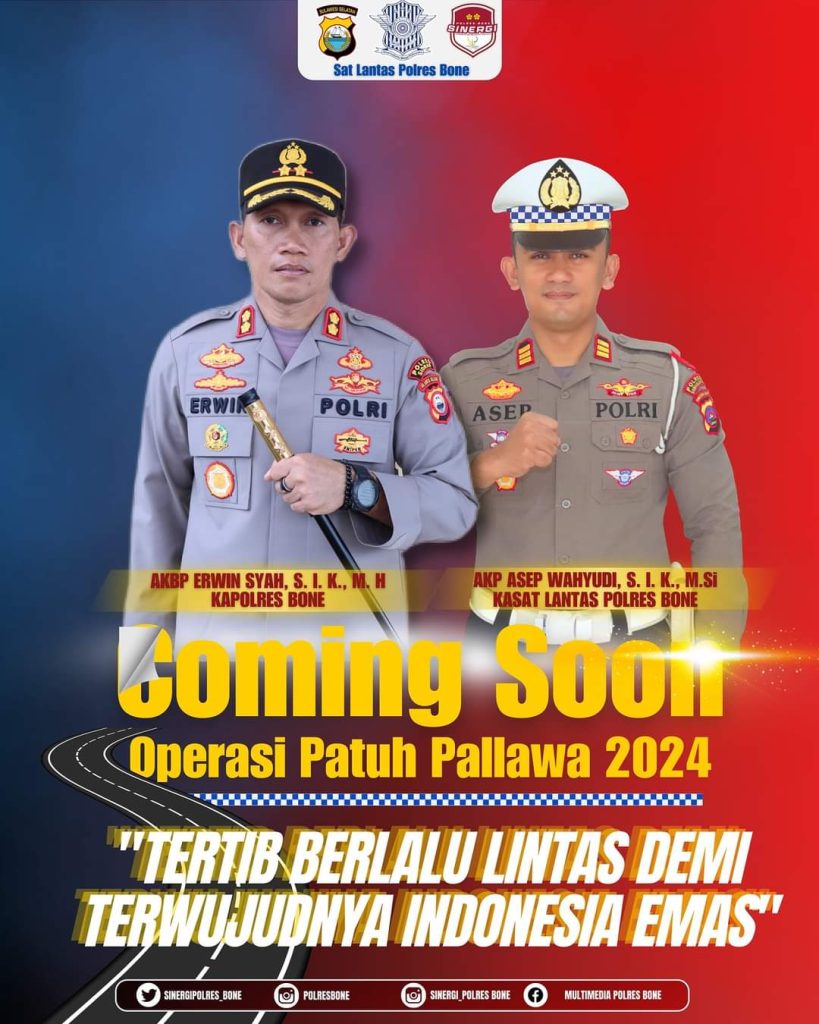 Satlantas Polres Bone Akan Gelar Operasi Patuh 2024, Ini Sasaran Pelanggaran Prioritas