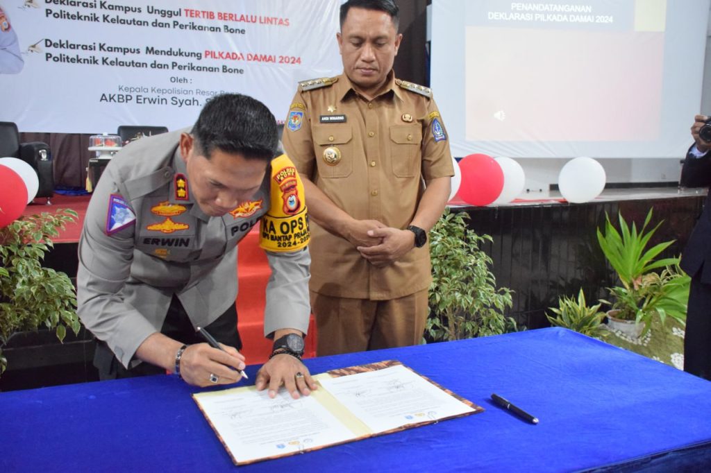 Satlantas Polres Bone Inisiasi Polteknik KP Bone Jadi Kampus Tertib Berlalulintas