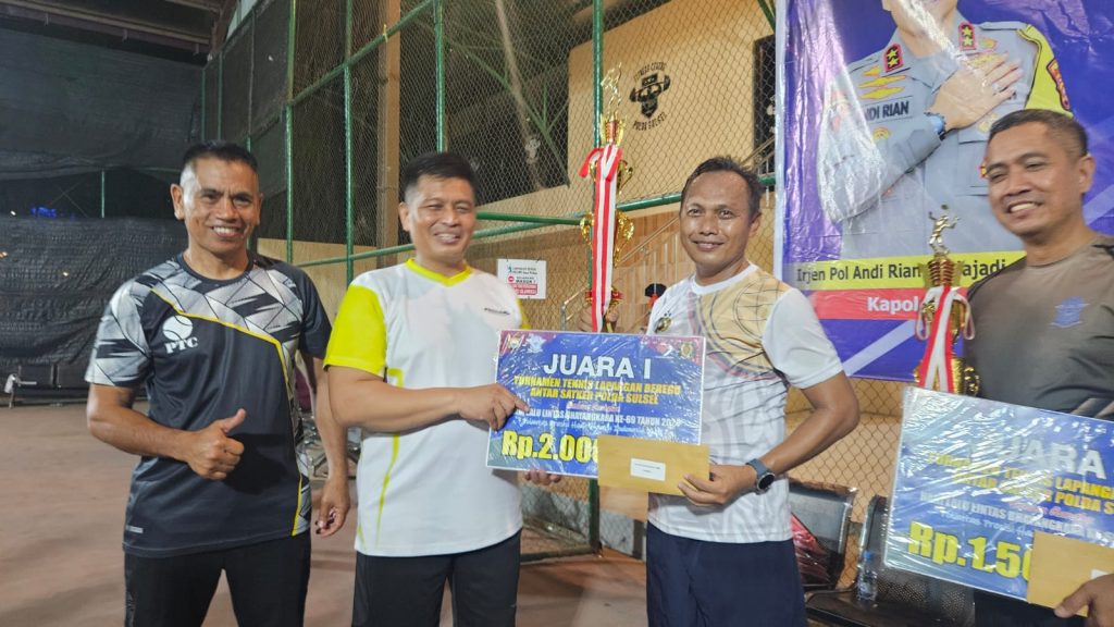 Turnamen Tenis Lapangan STKER Polda Sulsel Meriahkan HUT Polantas ke-69. Ini Hasilnya!