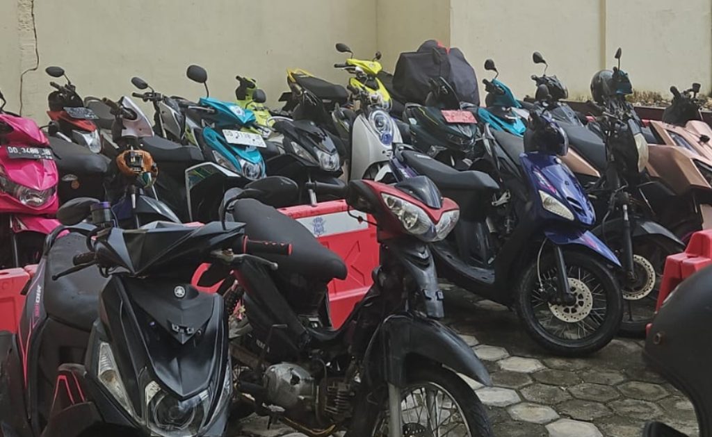 Satlantas Polres Selayar Kandangkan 24 Unit Sepeda Motor Hasil Sitiaan Balap Liar