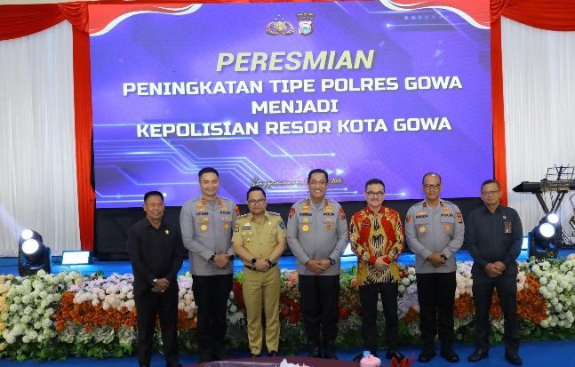 Peresmian kenaikan tipe Polresta Gowa: Kapolda Sulsel tekankan amanah, respons operasional, dan sinergi publik