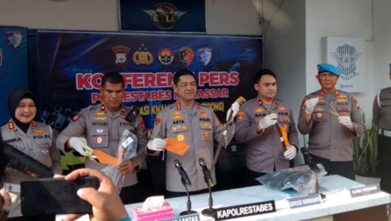 Polrestabes Makassar Sita 340 Motor, 245 Knalpot Brong, Ringkus 19 Remaja Tawuran