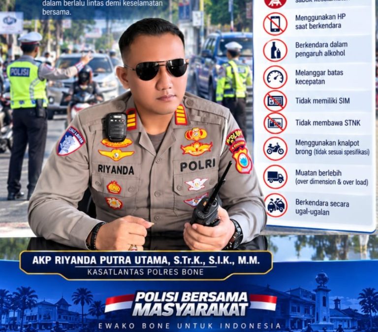 Ops Patuh 2026 Dimulai 26 Oktober, Satlantas Polres Bone Siap Tertibkan Pengguna Jalan